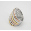 Trendy Stripe Ring Design Bague de mariage en or plaqué